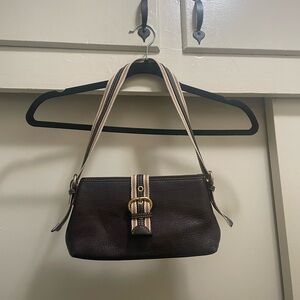 Vintage 90s Brown Leather Shoulder Bag